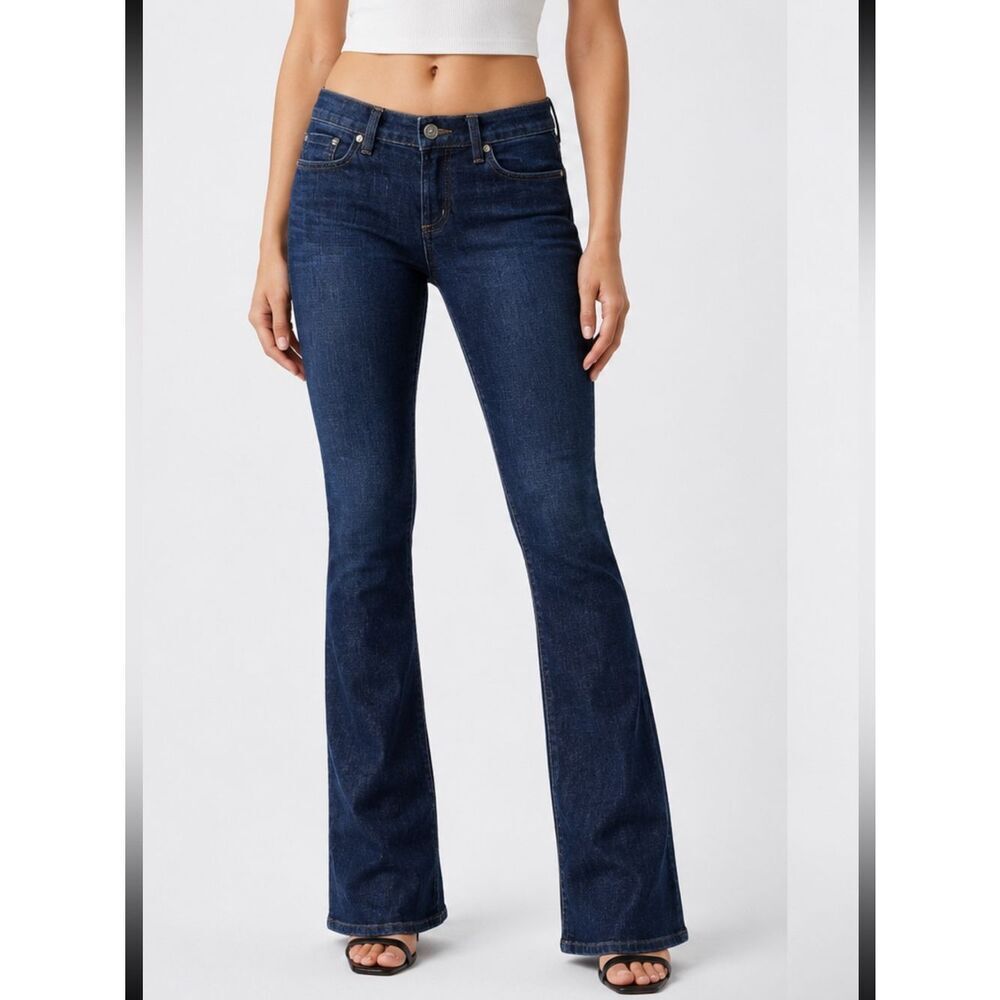 BeBe Women's Carmen Low Rise Boot Cut Denim Jeans Size 30